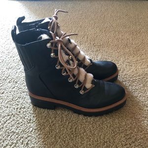 Nine West Leather Combat Boots